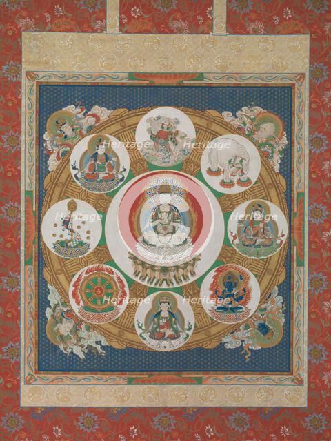 Mandala of the One-Syllable Golden Wheel, 18th century. Creator: Unknown.
