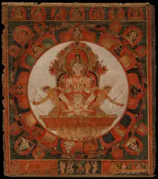 Mandala of Chandra, God of the Moon, late 14th-early 15th century. Creator: Unknown