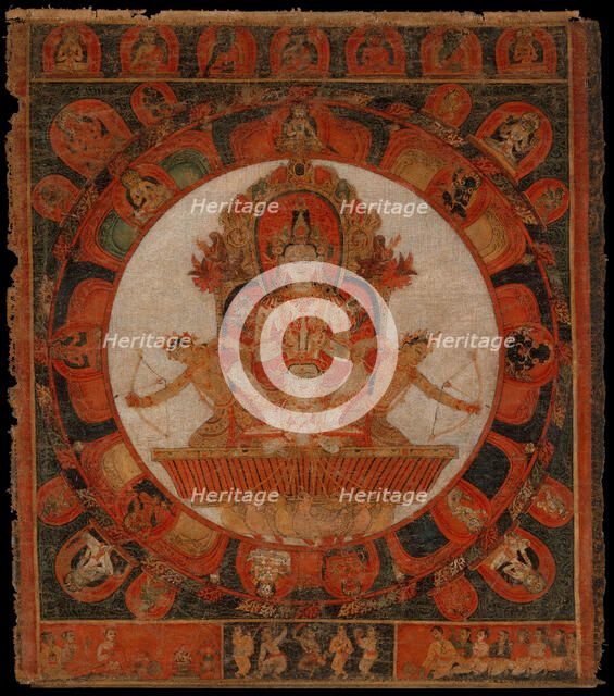 Mandala of Chandra, God of the Moon, late 14th-early 15th century. Creator: Unknown.
