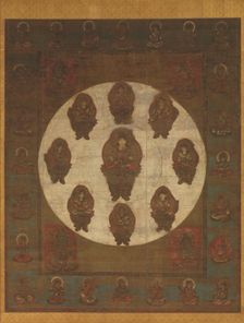 Mandala of Monju Bosatsu, 13th century. Creator: Unknown