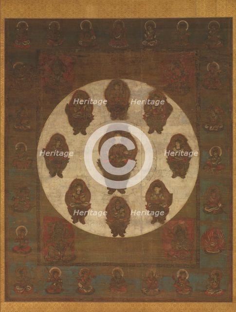 Mandala of Monju Bosatsu, 13th century. Creator: Unknown.