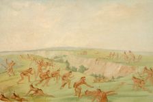 Mandan Attacking a Party of Arikara, 1832-1833. Creator: George Catlin