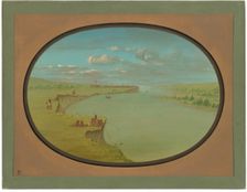 Mandan Village - A Distant View, 1861/1869. Creator: George Catlin