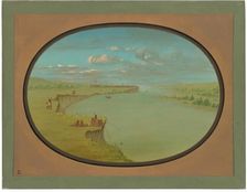 Mandan Village - A Distant View, 1861/1869. Creator: George Catlin