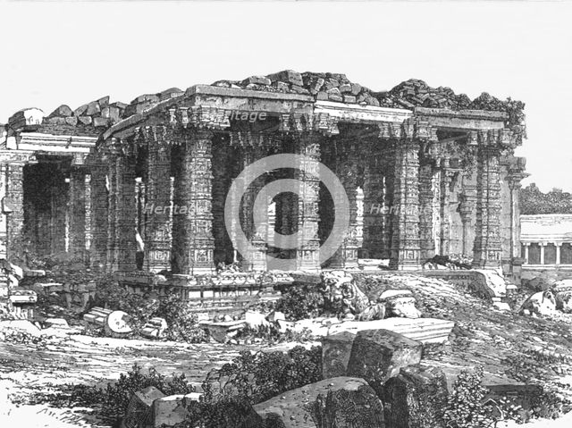 'Mandapam of the Pagoda of Chellumbrum; Notes on the Ancient Temples of India', 1875. Creator: Unknown.