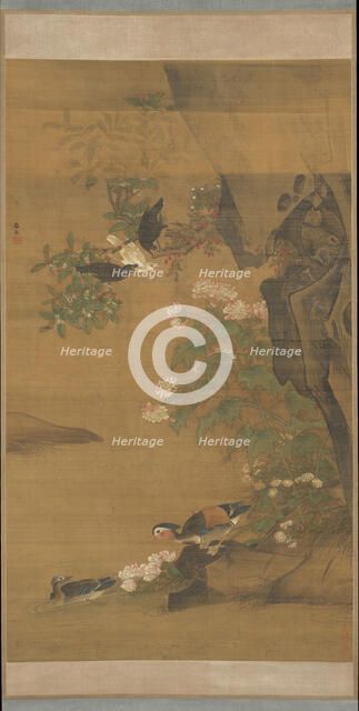 Mandarin ducks and cotton rose hibiscus. Creator: Lu Ji.