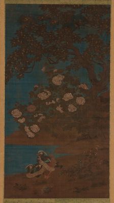 Mandarin ducks and flowers, Ming or Qing dynasty, 17th century. Creator: Unknown
