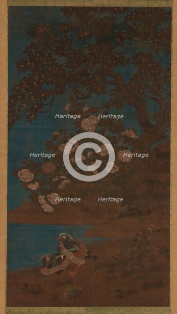 Mandarin ducks and flowers, Ming or Qing dynasty, 17th century. Creator: Unknown.