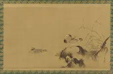 Mandarin ducks in a landscape, Edo period, mid 17th-early 18th century. Creator: Kanô Yôboku Tsunenobu