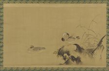 Mandarin ducks in a landscape, Edo period, mid 17th-early 18th century. Creator: Kanô Yôboku Tsunenobu