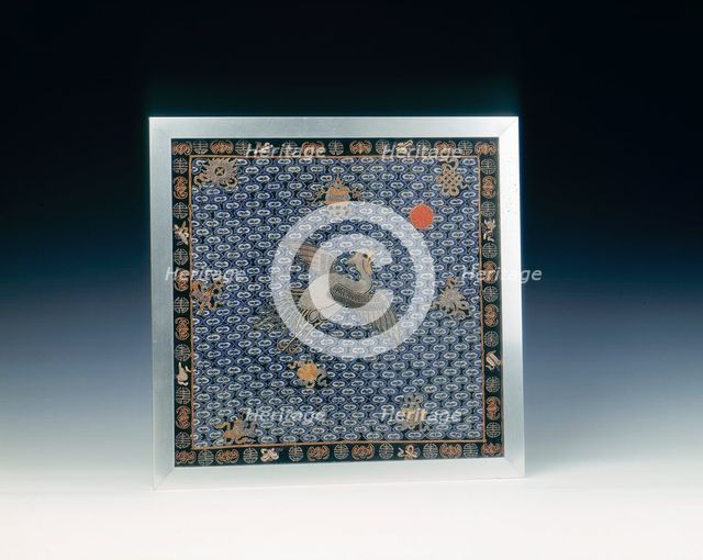 Mandarin's (woman's) rank badge, Qing dynasty, China, c1898-1900. Creator: Unknown.