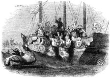 Mandarin throwing himself with the infant emperor into the sea 13th century, (1847). Artist: Armstrong