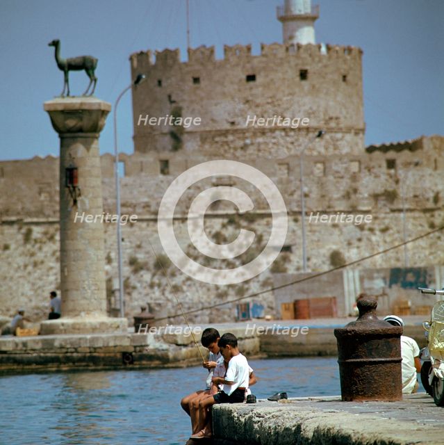 Mandraki Harbour in Rhodes, 1st century BC. Artist: Unknown