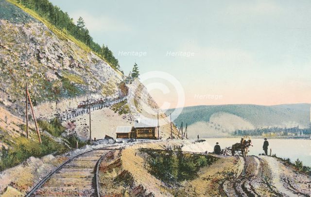 Mandrin Cliff on the Selenga River at 126 versts, 1904-1917. Creator: Unknown.