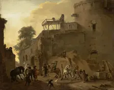 Manege Riding in the Open Air, 1650. Creator: Philip Wouverman