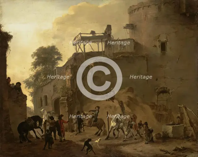 Manege Riding in the Open Air, 1650. Creator: Philip Wouverman.