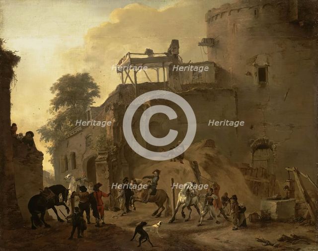 Manege Riding in the Open Air, 1650. Creator: Philip Wouverman.