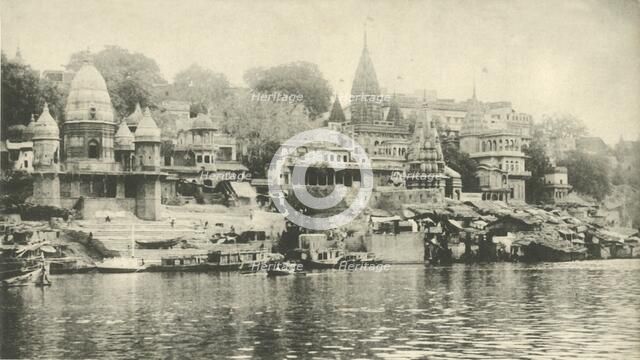 "Manekanka" Bathing and Burning Ghat, Benares', .  Creator: Saeed Bros.