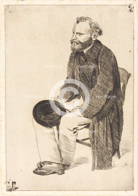 Manet Seated, Turned to the Left (Manet assis, tourné à gauche), c. 1861. Creator: Edgar Degas.