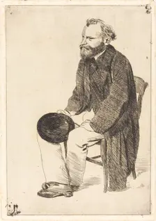 Manet Seated, Turned to the Left (Manet assis, tourné à gauche), c. 1861. Creator: Edgar Degas