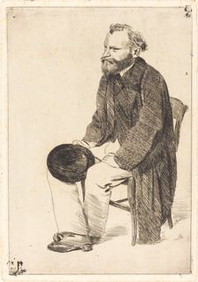 Manet Seated, Turned to the Left (Manet assis, tourné à gauche), c. 1861. Creator: Edgar Degas