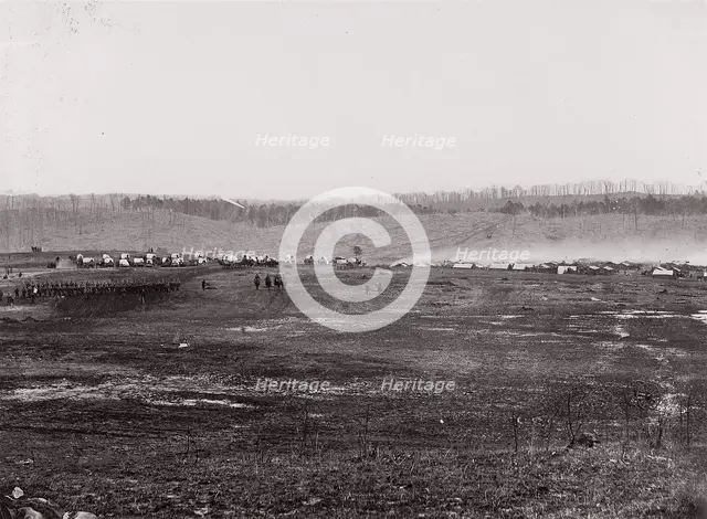 [Maneuvers, Union Cavalry, Winter Quarters]. Brady album, p. 127, 1861-65. Creator: Unknown.