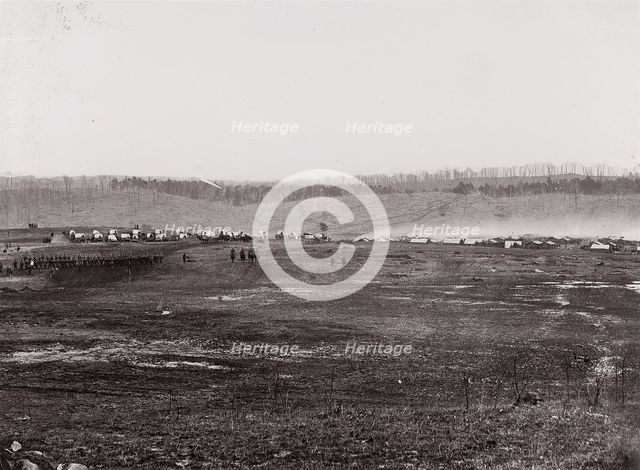 [Maneuvers, Union Cavalry, Winter Quarters]. Brady album, p. 127, 1861-65. Creator: Unknown.
