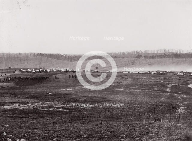 [Maneuvers, Union Cavalry, Winter Quarters]. Brady album, p. 127, 1861-65. Creator: Unknown.