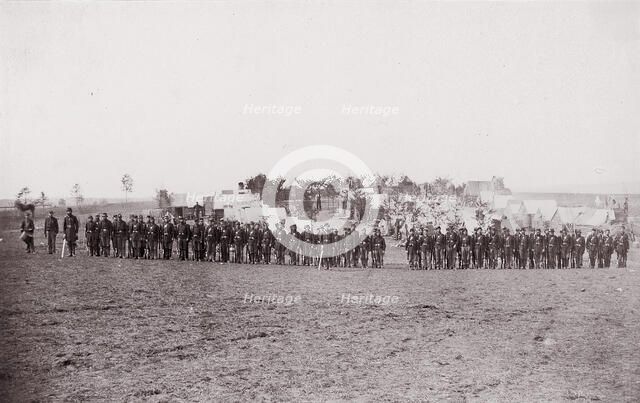 [Maneuvers, Winter Quarters]. Brady album, p. 129, 1861-65. Creator: Unknown.