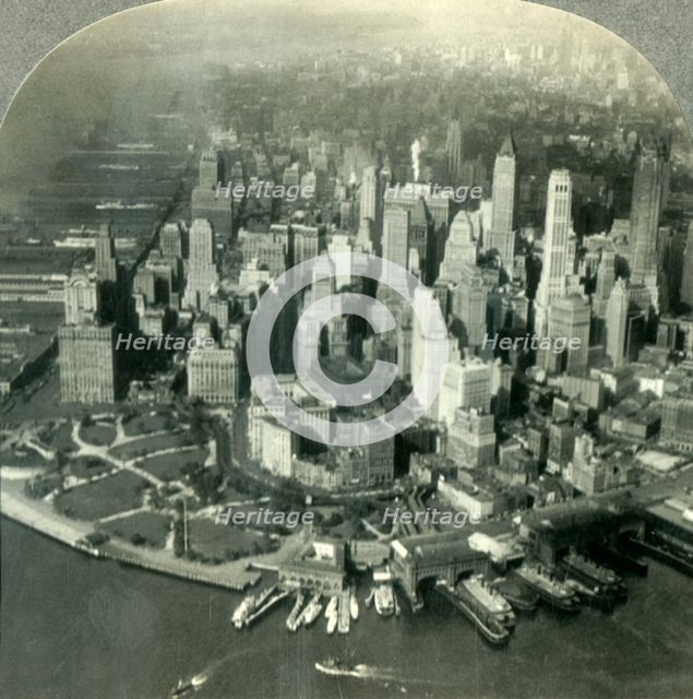 'Manhattan and the Hudson River from the Air, New York', c1930s. Creator: Unknown.