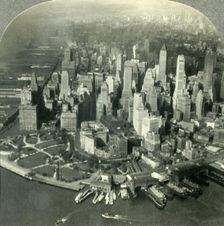 Manhattan and the Hudson River from the Air, New York c1930s. Creator: Unknown