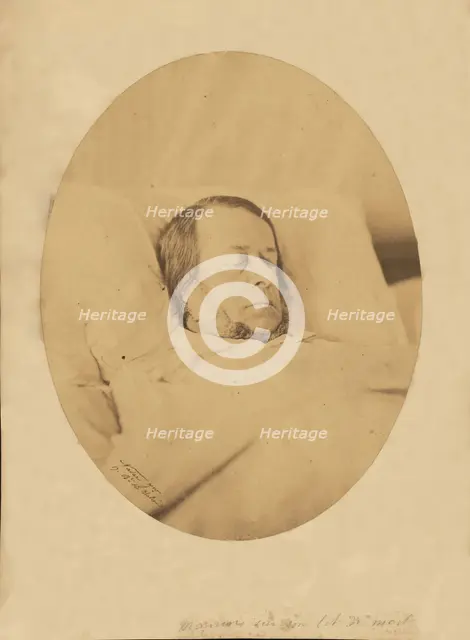 Manin sus son lit de mort, 1857. Creator: Adrien Alban Tournachon.