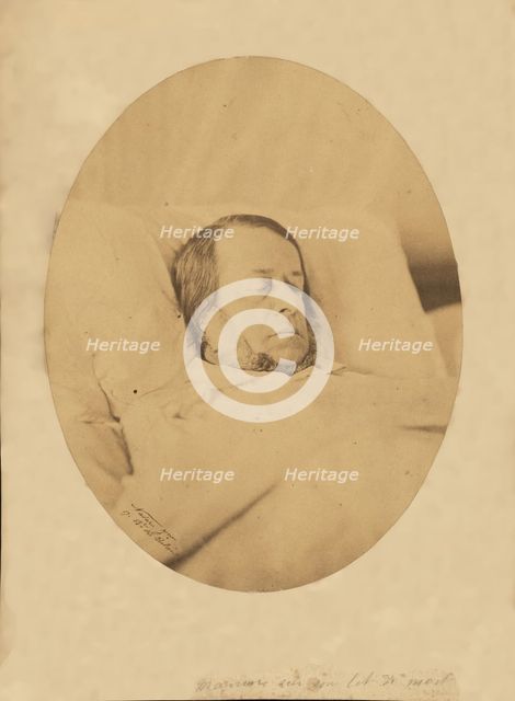 Manin sus son lit de mort, 1857. Creator: Adrien Alban Tournachon.
