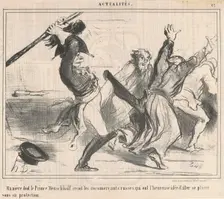 Manière dont le Prince Menschikoff reçoit les commerçants russes..., 19th century. Creator: Honore Daumier