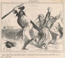 Manière dont le Prince Menschikoff reçoit les commerçants russes..., 19th century. Creator: Honore Daumier