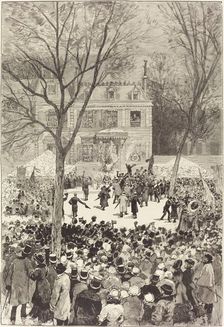 Manifestation populaire du 27 Février pour fêter le 80 année de Victor Hugo, 1881. Creator: Daniel Urrabieta Vierge