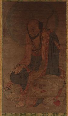 Manjusri and his lion, Ming dynasty, 1368-1644. Creator: Unknown