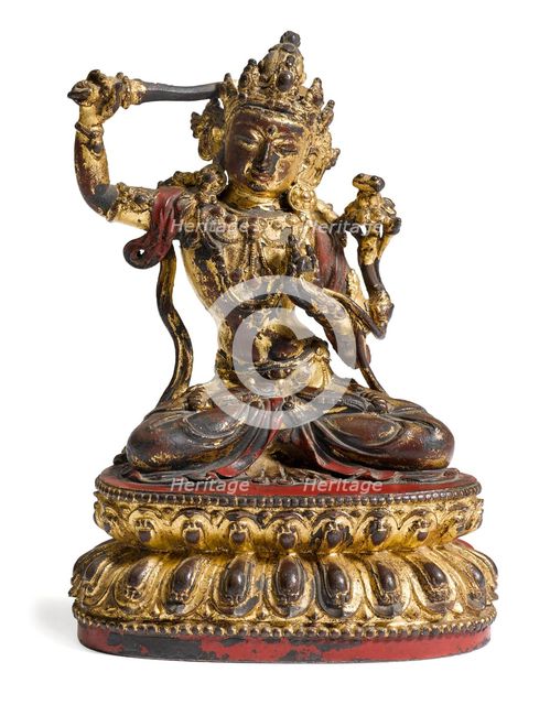 Manjusri Statue (Munsu Bosal), 15th century. Creator: Tibetan culture ().