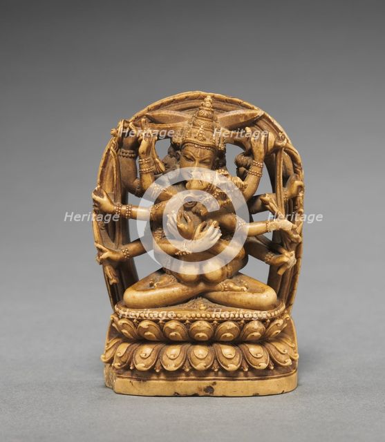 Manjusri with his Sakti, c. 1100s. Creator: Unknown.