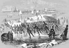 Manoeuvres of a Regiment of Dutch Infantry upon the Ice, near Dordrecht 1854. Creator: Unknown