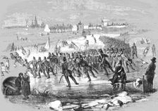 Manoeuvres of a Regiment of Dutch Infantry upon the Ice, near Dordrecht 1854. Creator: Unknown