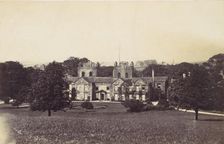 Manor House with Two Towers Seen from Grounds, 1860s. Creator: Unknown