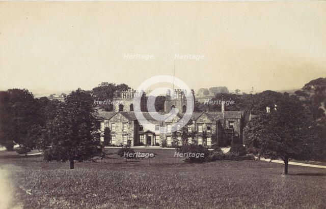 Manor House with Two Towers Seen from Grounds, 1860s. Creator: Unknown.