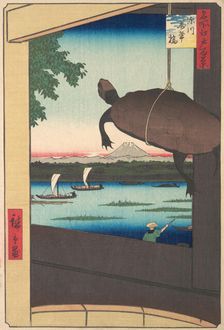 Mannen Bridge, Fukagawa, 1858., 1858. Creator: Ando Hiroshige