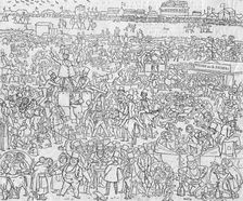 Manners and Customs of ye Englyshe in 1849: A View of Epsom Downe on ye Derbye Daye 1849. Artist: Richard Doyle