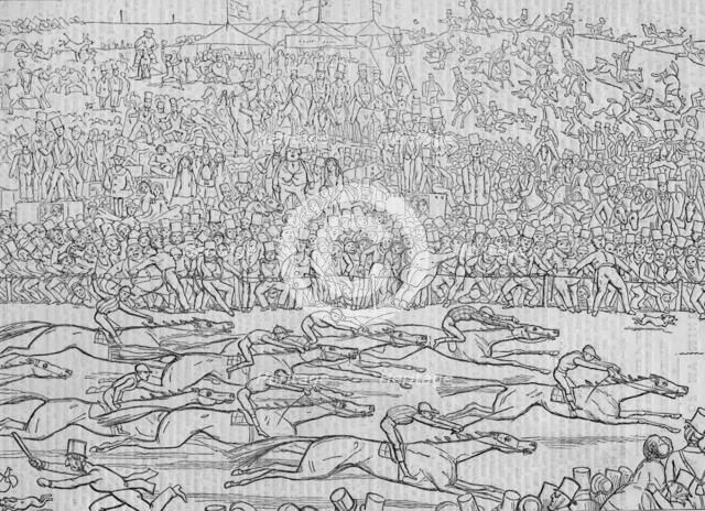 'Manners and Customs of ye Englyshe (New Series) No. 8: Ye Derbye Daye' 1849. Artist: Richard Doyle.