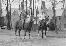 Manners, Mrs. Alice G., with unidentified man, on horseback, between 1911 and 1942. Creator: Arnold Genthe