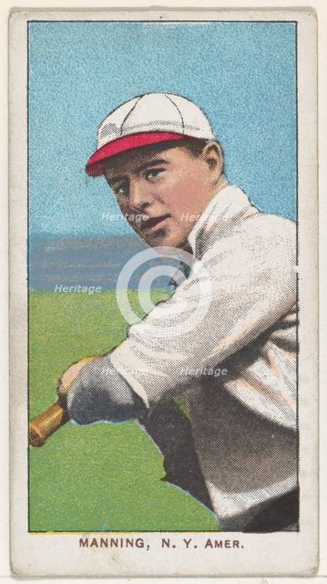 Manning, New York, American League, from the White Border series (T206) for the America..., 1909-11. Creator: American Tobacco Company.