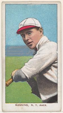 Manning, New York, American League, from the White Border series (T206) for the America..., 1909-11. Creator: American Tobacco Company
