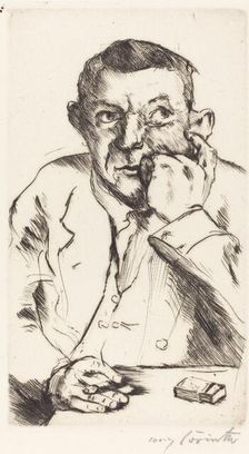 Männliches Bildnis mit Aufgestütztem Arm (Portrait of a Man Smoking), 1916. Creator: Lovis Corinth